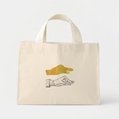 Hand Silhouette Duck Yellow Mini Tote Bag (Voorkant)