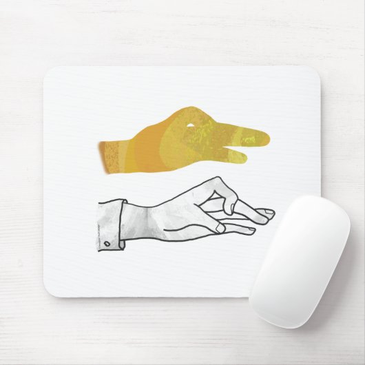 Hand Silhouette Duck Yellow Muismat (Met muis)