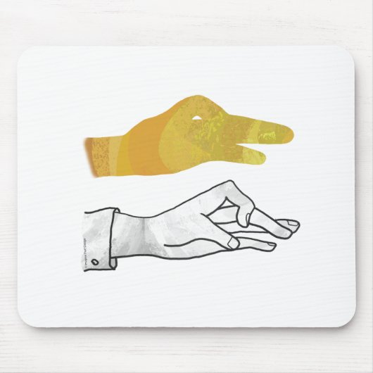 Hand Silhouette Duck Yellow Muismat (Voorkant)