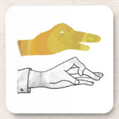 Hand Silhouette Duck Yellow Onderzetter (Voorkant)