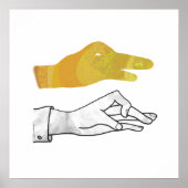 Hand Silhouette Duck Yellow Poster (Voorkant)