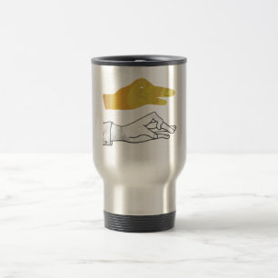 Hand Silhouette Duck Yellow Reisbeker