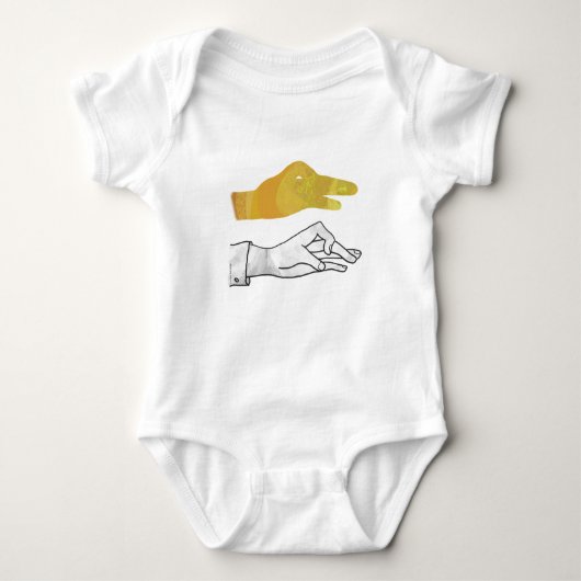 Hand Silhouette Duck Yellow Romper (Voorkant)