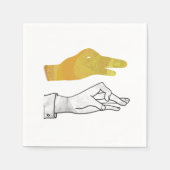 Hand Silhouette Duck Yellow Servet (Voorkant)