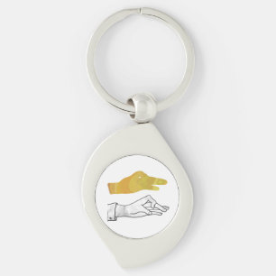 Hand Silhouette Duck Yellow Sleutelhanger