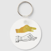 Hand Silhouette Duck Yellow Sleutelhanger (Voorkant)