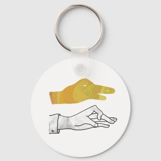 Hand Silhouette Duck Yellow Sleutelhanger (Voorkant)