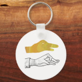 Hand Silhouette Duck Yellow Sleutelhanger (Voorkant)
