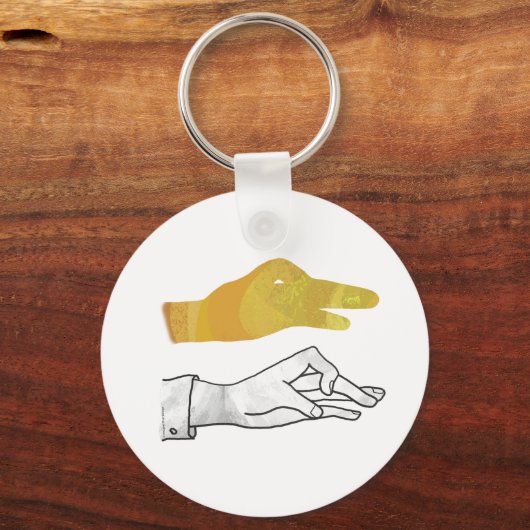 Hand Silhouette Duck Yellow Sleutelhanger (Voorkant)