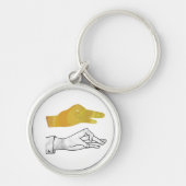 Hand Silhouette Duck Yellow Sleutelhanger (Voorkant)