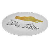 Hand Silhouette Duck Yellow Snijplank (Hoek)