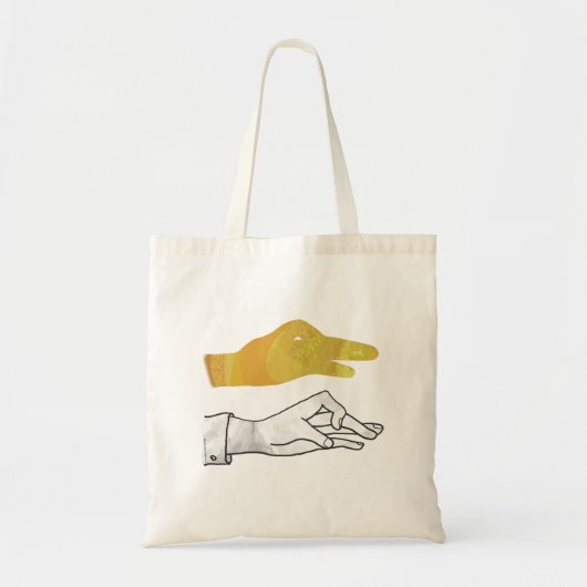 Hand Silhouette Duck Yellow Tote Bag (Voorkant)