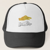 Hand Silhouette Duck Yellow Trucker Pet (Voorkant)