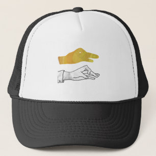 Hand Silhouette Duck Yellow Trucker Pet
