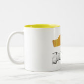 Hand Silhouette Duck Yellow Tweekleurige Koffiemok (Links)