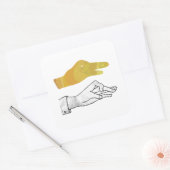 Hand Silhouette Duck Yellow Vierkante Sticker (Envelop)