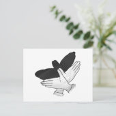 Hand Silhouette Eagle Briefkaart (Staand voorkant)