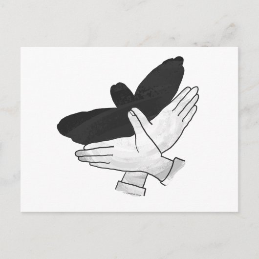Hand Silhouette Eagle Briefkaart (Voorkant)