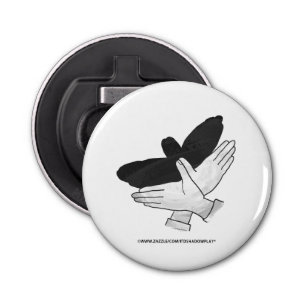 Hand Silhouette Eagle Button Flesopener