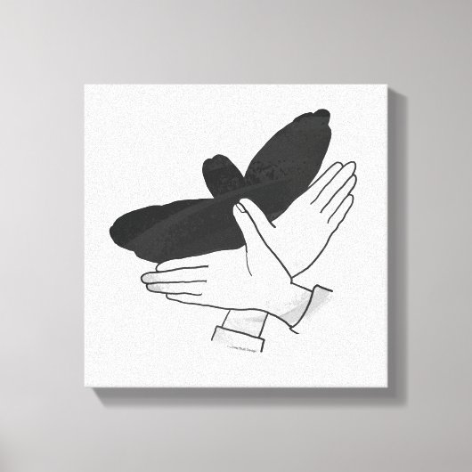 Hand Silhouette Eagle Canvas Afdruk (Voorkant)