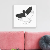 Hand Silhouette Eagle Canvas Afdruk (Insitu (Woonkamer))