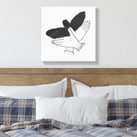 Hand Silhouette Eagle Canvas Afdruk (Insitu (Slaapkamer))