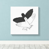 Hand Silhouette Eagle Canvas Afdruk (Insitu (Houten vloer))