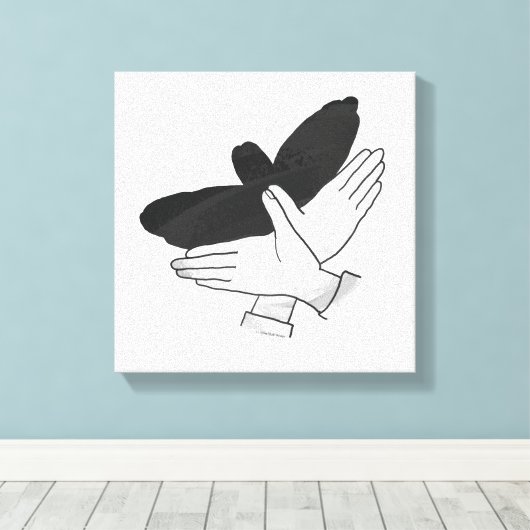 Hand Silhouette Eagle Canvas Afdruk (Insitu (Houten vloer))