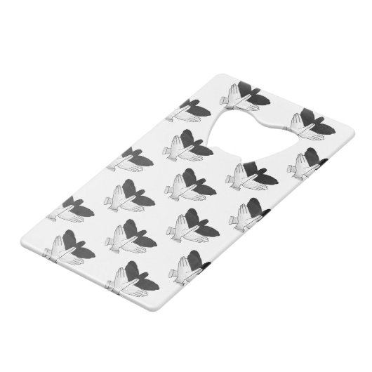 Hand Silhouette Eagle Creditkaart Flessenopener (Voorkant Gekanteld)