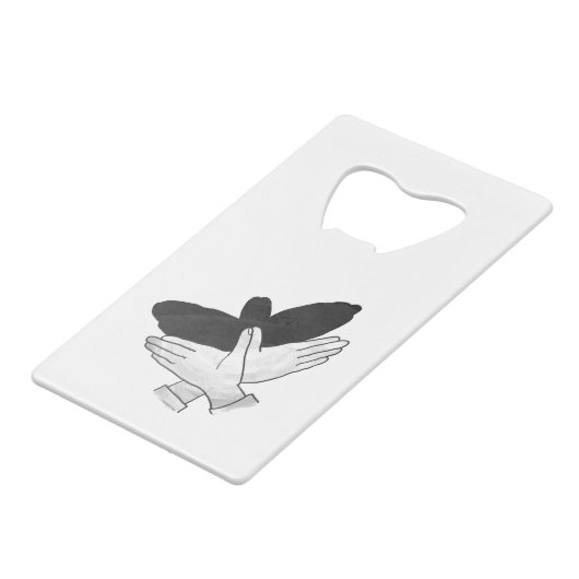 Hand Silhouette Eagle Creditkaart Flessenopener (Achterkant Gekanteld)