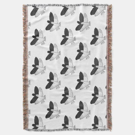 Hand Silhouette Eagle Deken (Voorkant Verticaal)