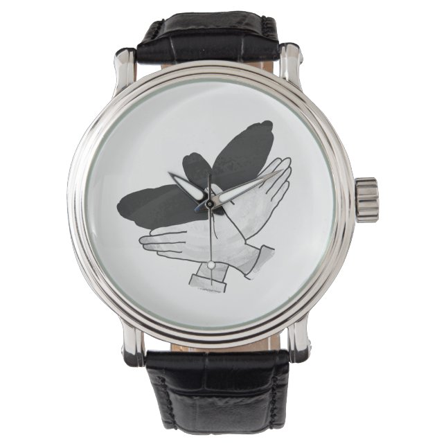 Hand Silhouette Eagle Horloge (Voorkant)