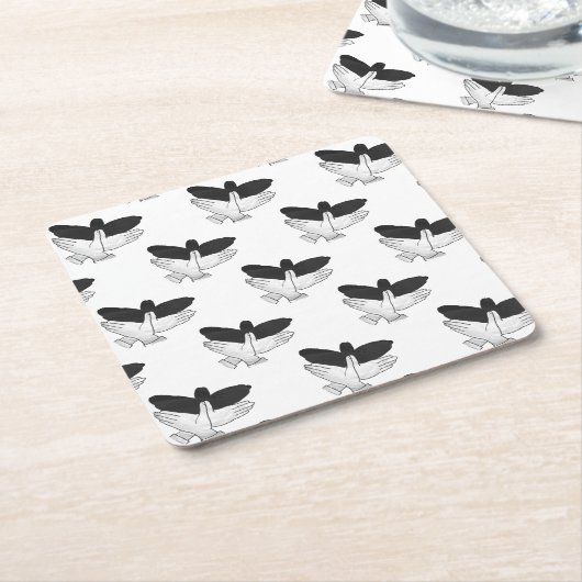 Hand Silhouette Eagle Kartonnen Onderzetters (Schuin)