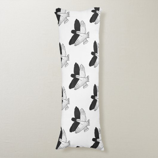 Hand Silhouette Eagle Lichaamskussen (Voorkant Verticaal)