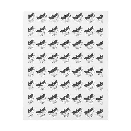 Hand Silhouette Eagle Omwikkelbaar Adreslabel (Vel)