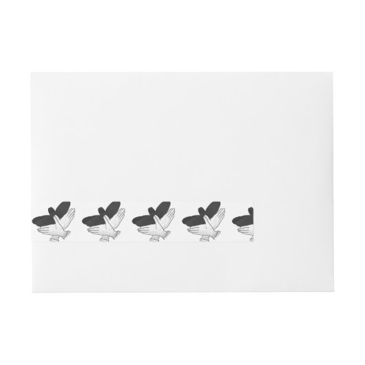 Hand Silhouette Eagle Omwikkelbaar Adreslabel (Voorkant)