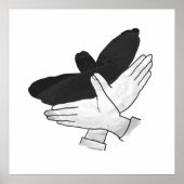 Hand Silhouette Eagle Poster (Voorkant)