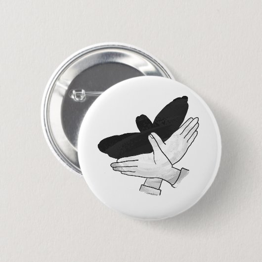 Hand Silhouette Eagle Ronde Button 5,7 Cm (Voorkant /achterkant)