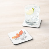 Hand Silhouette Eagle Sinaasappel Bier Onderzetter (Rechterzijde)