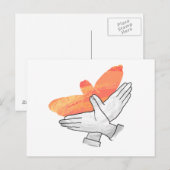 Hand Silhouette Eagle Sinaasappel Briefkaart (Voorkant / Achterkant)