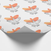 Hand Silhouette Eagle Sinaasappel Cadeaupapier (Hoek)