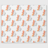 Hand Silhouette Eagle Sinaasappel Cadeaupapier (Vlak)