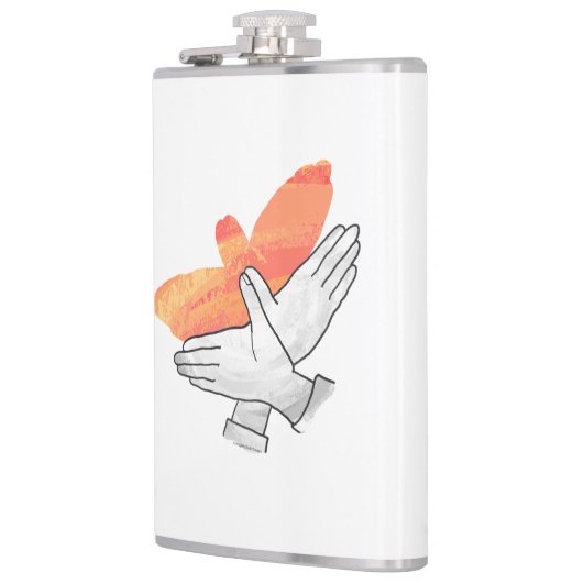 Hand Silhouette Eagle Sinaasappel Heupfles (Links)