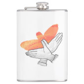 Hand Silhouette Eagle Sinaasappel Heupfles (Voorkant)