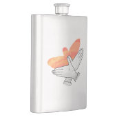 Hand Silhouette Eagle Sinaasappel Heupfles (Rechts)