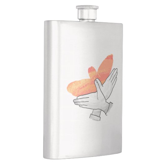 Hand Silhouette Eagle Sinaasappel Heupfles (Rechts)