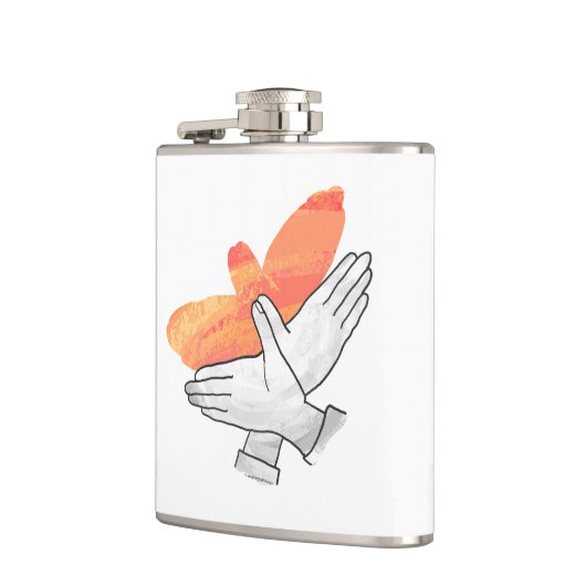 Hand Silhouette Eagle Sinaasappel Heupfles (Links)