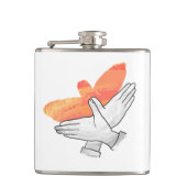 Hand Silhouette Eagle Sinaasappel Heupfles (Voorkant)