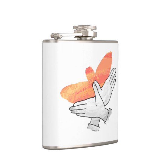 Hand Silhouette Eagle Sinaasappel Heupfles (Rechts)