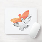 Hand Silhouette Eagle Sinaasappel Muismat (Met muis)